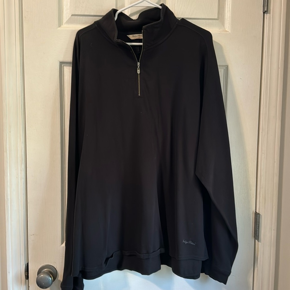 Men’s Indigo Palms Denim co zippered pullover. Black. Size XXL